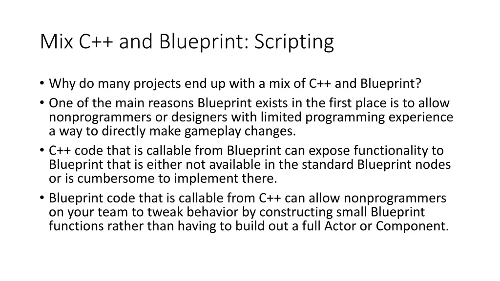 mix c and blueprint scripting