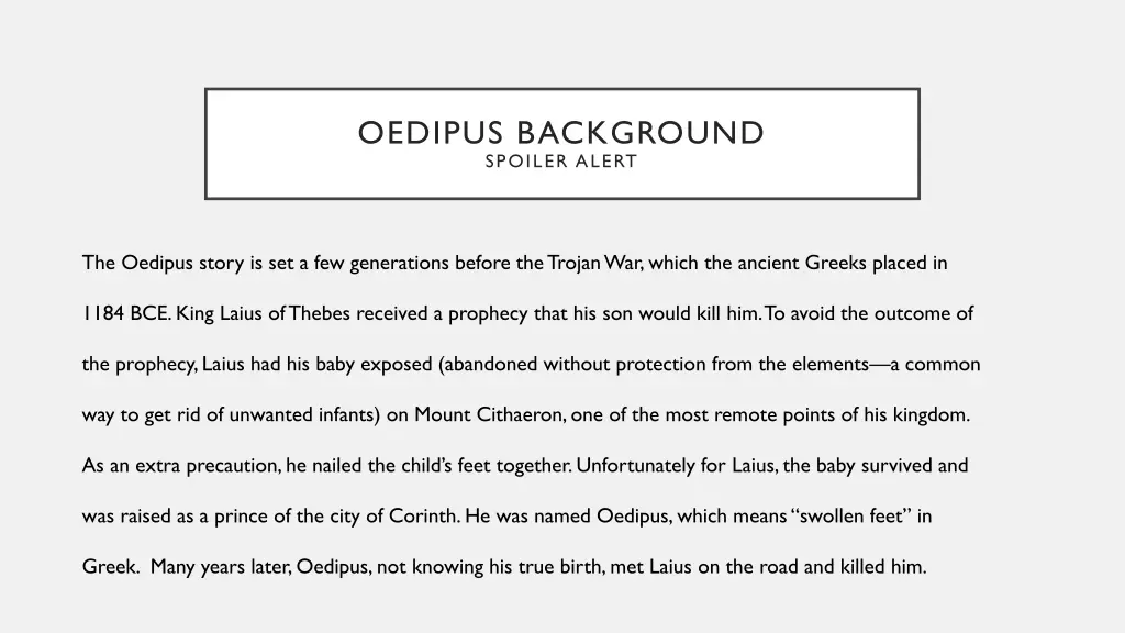 oedipus background spoiler alert