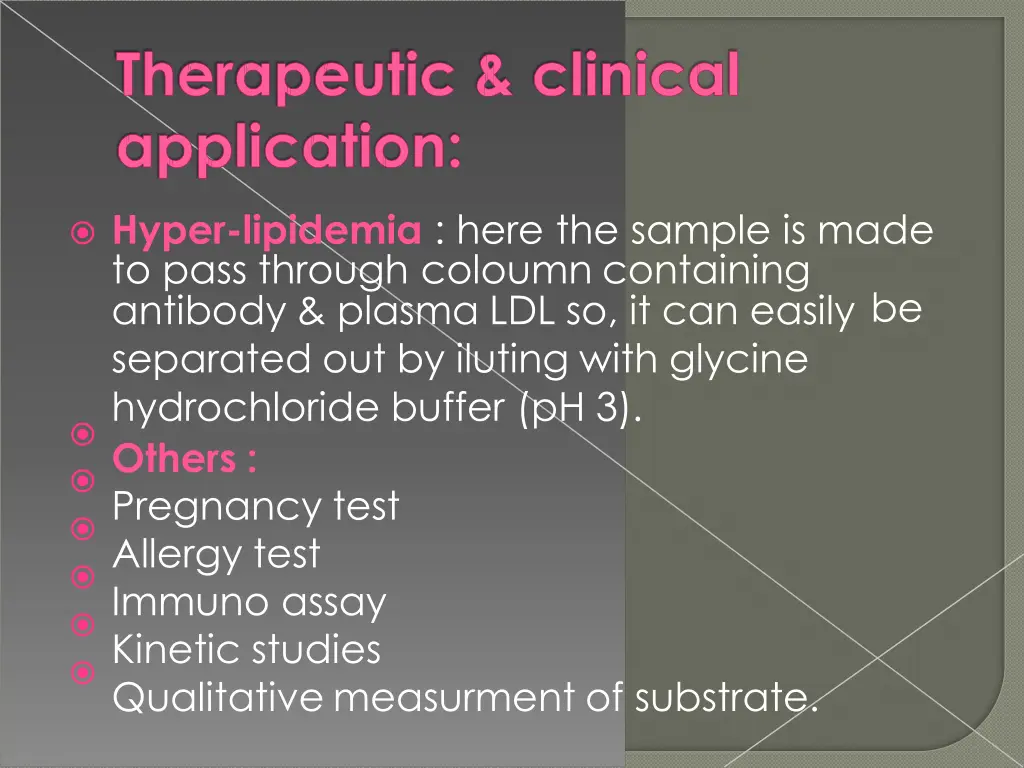 hyper lipidemia here the sample is made to pass