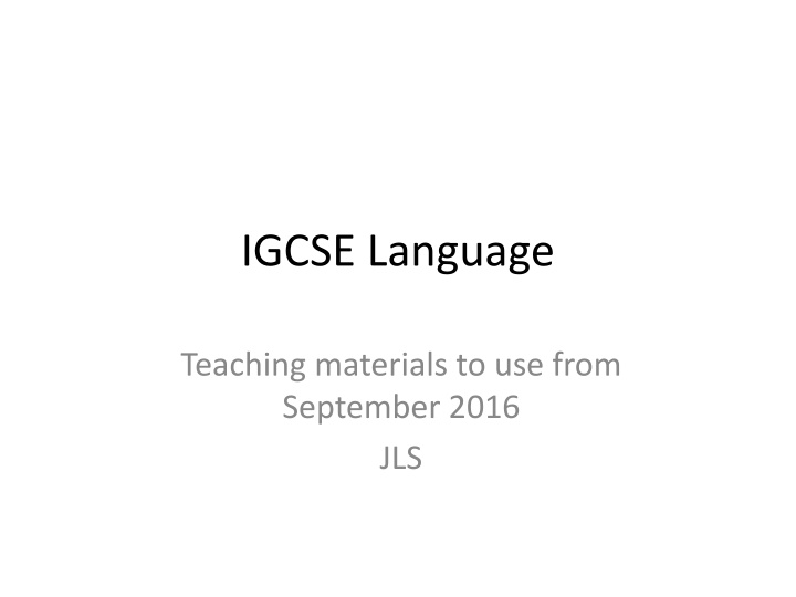 igcse language