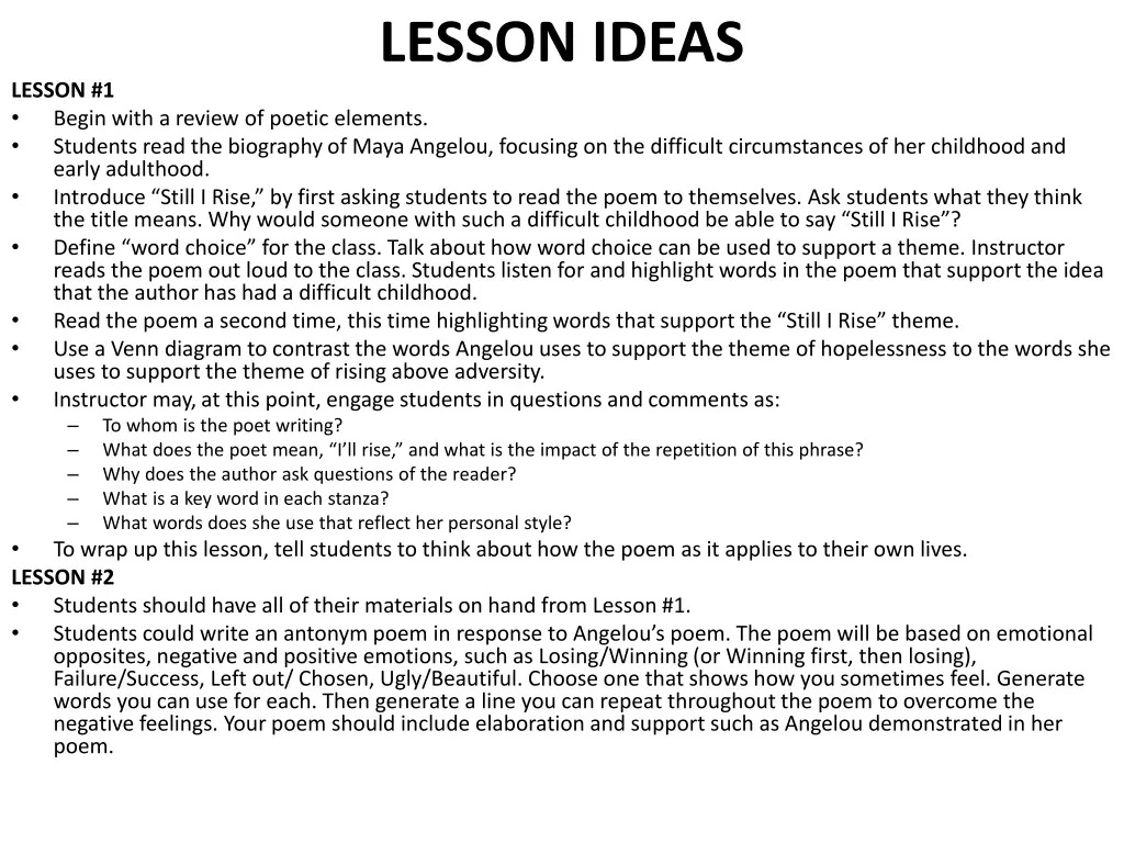 lesson ideas