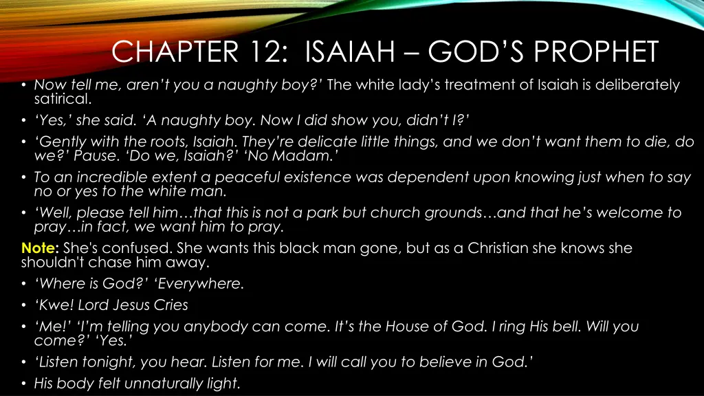 chapter 12 isaiah god s prophet now tell me aren