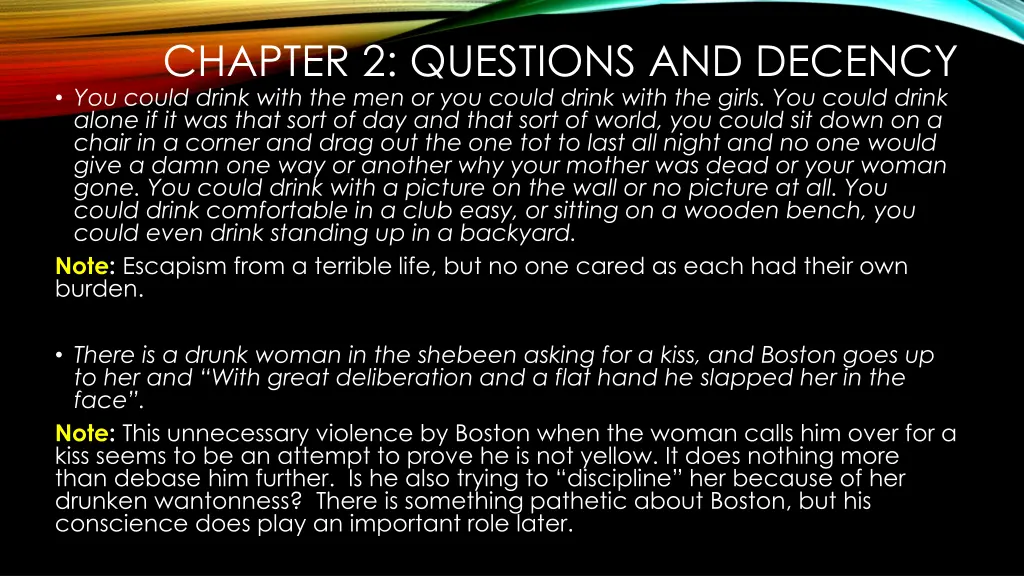 chapter 2 questions and decency you could drink