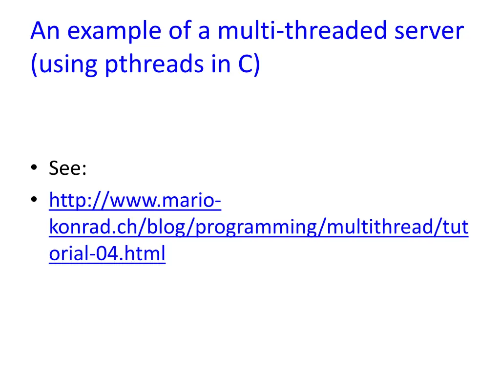 an example of a multi threaded server using