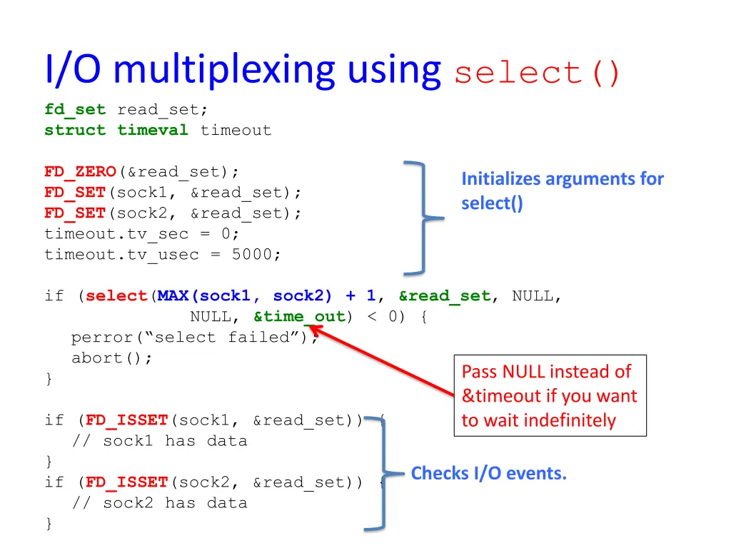 i o multiplexing using select fd set read