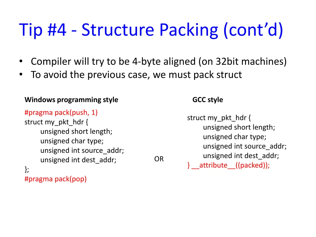 tip 4 structure packing cont d