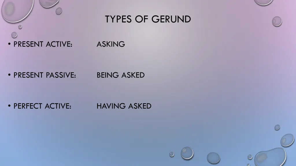 types of gerund