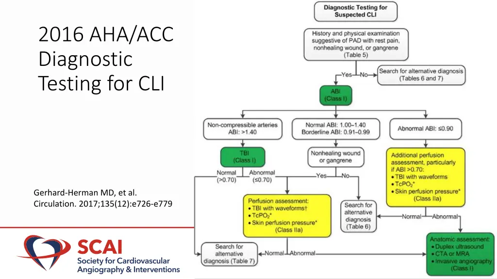 2016 aha acc diagnostic testing for cli