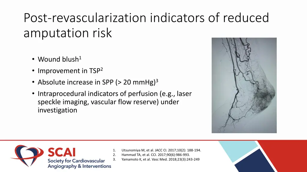 post revascularization indicators of reduced