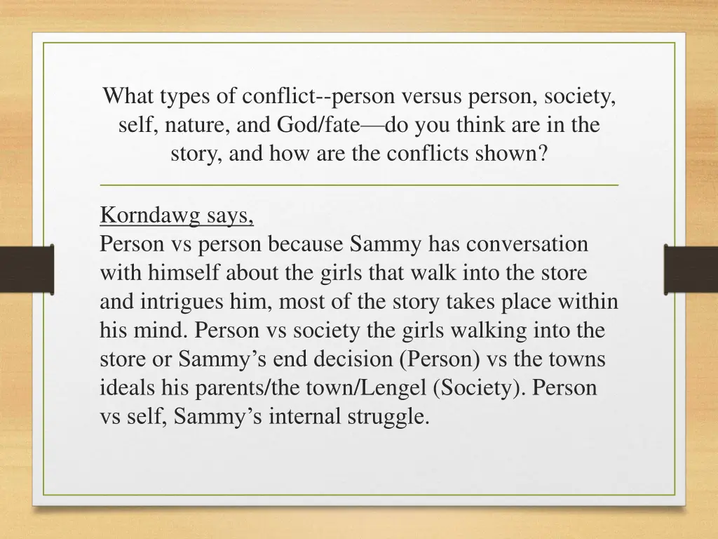 what types of conflict person versus person