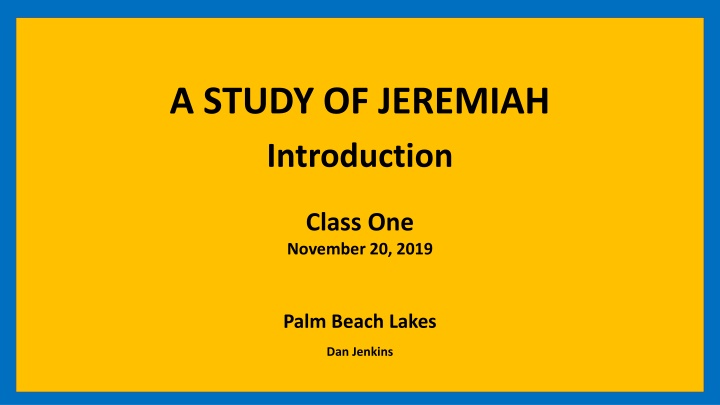 a study of jeremiah introduction