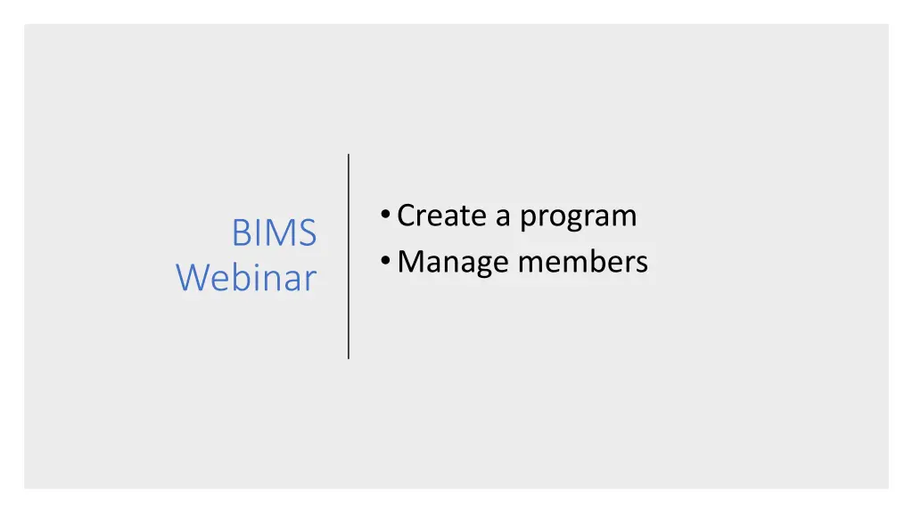 create a program manage members