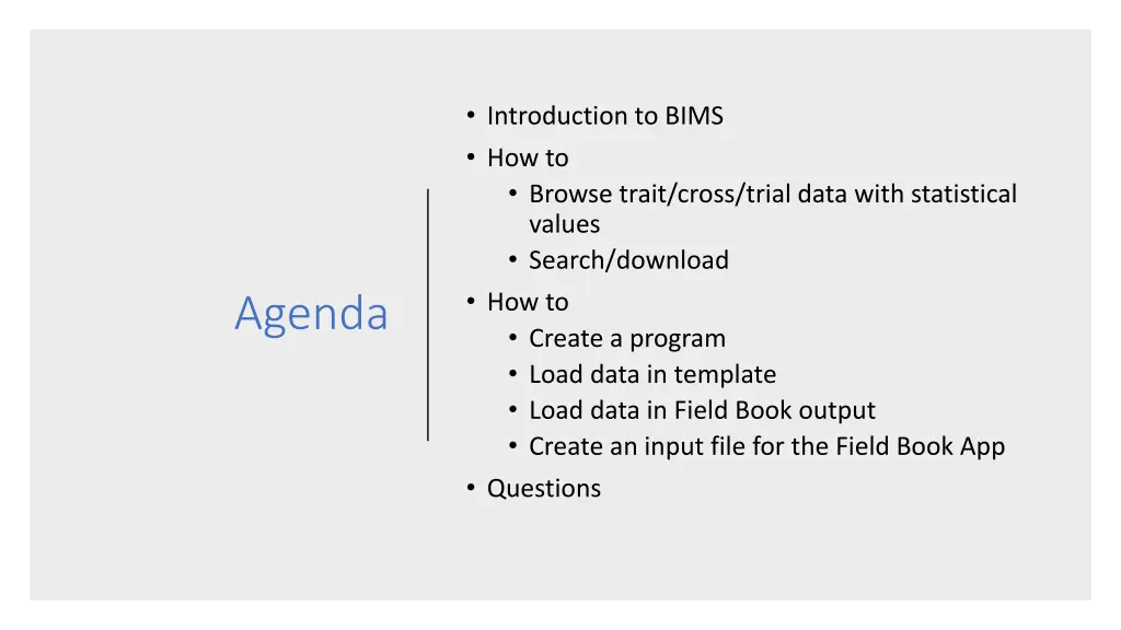 introduction to bims how to browse trait cross