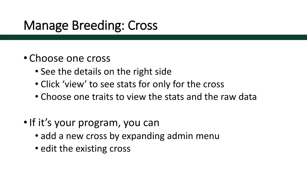 manage breeding cross manage breeding cross