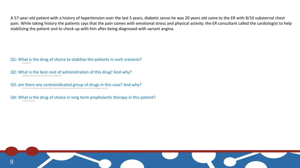 a 57 year old patient with a history