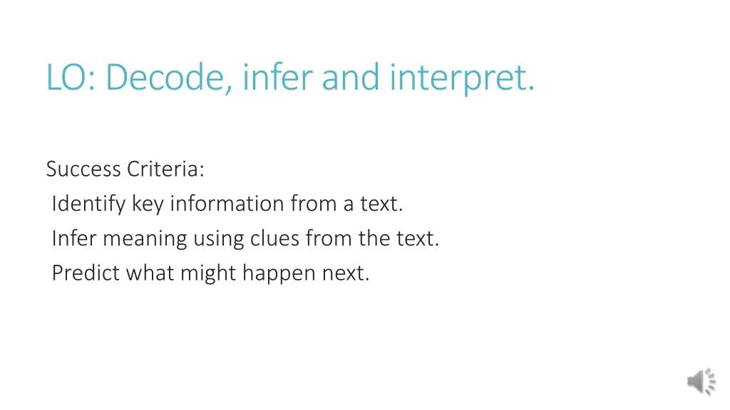 lo decode infer and interpret