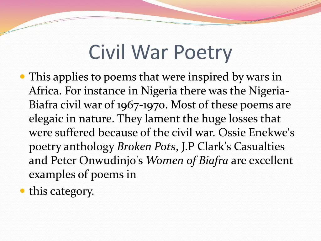 civil war poetry