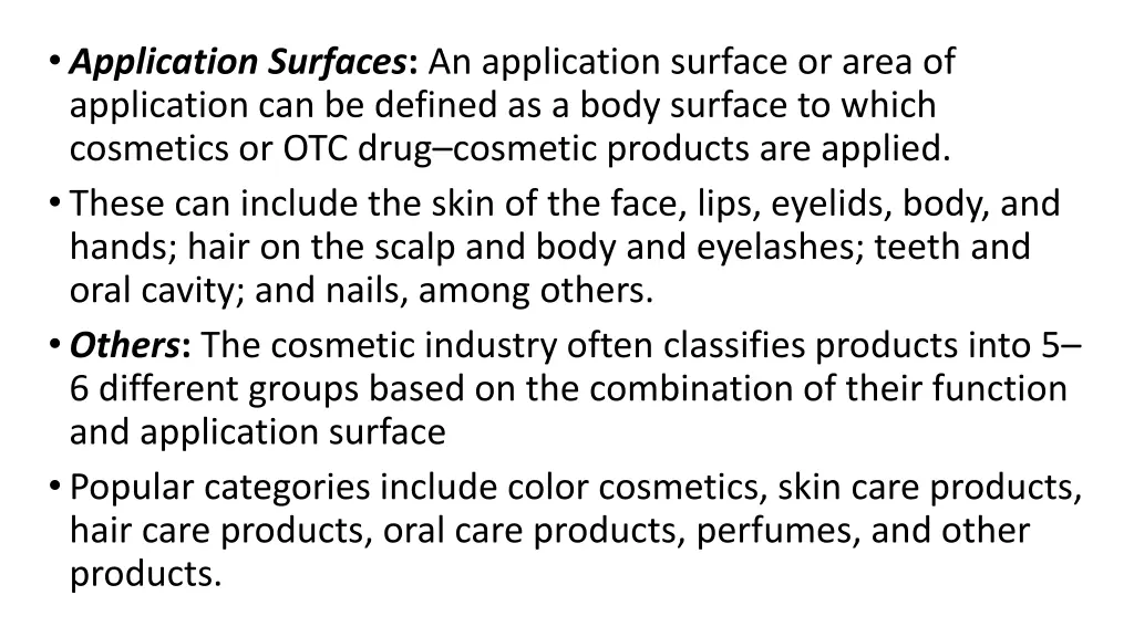 application surfaces an application surface