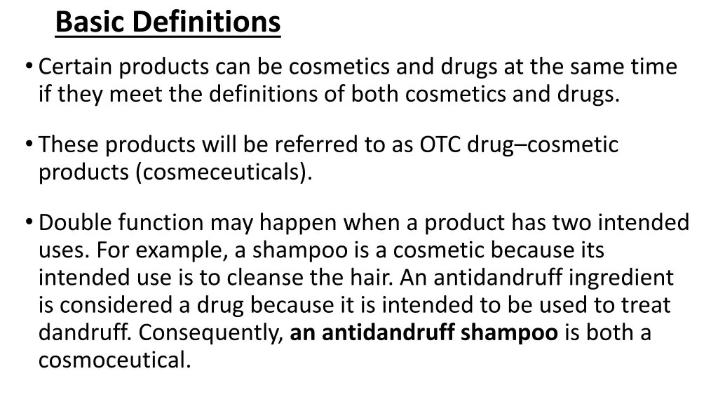 basic definitions certain products