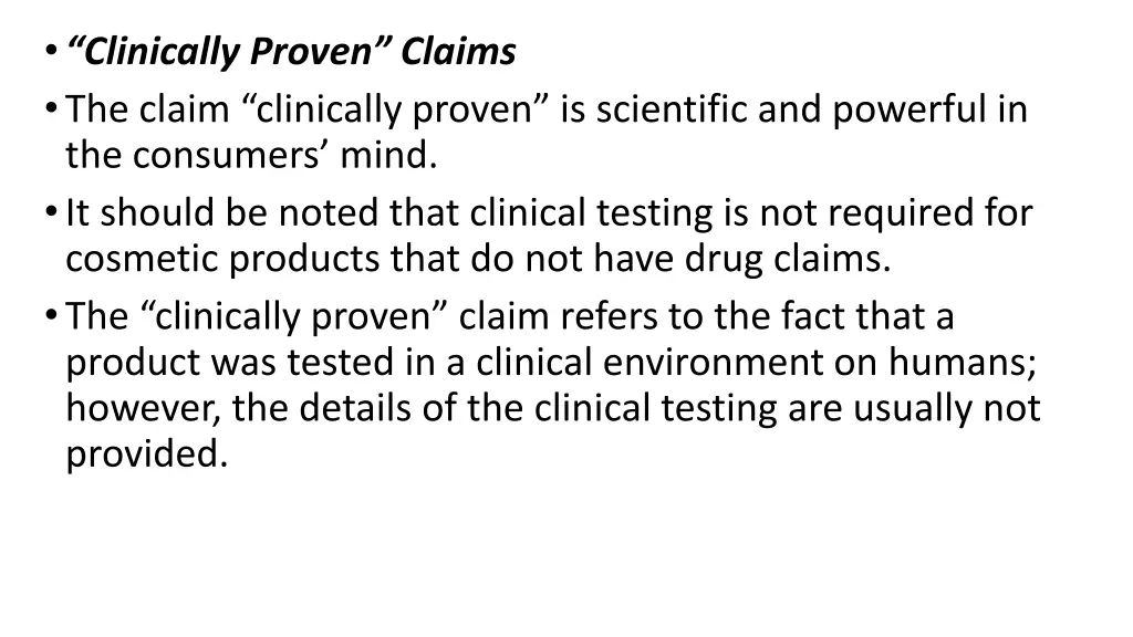 clinically proven claims the claim clinically