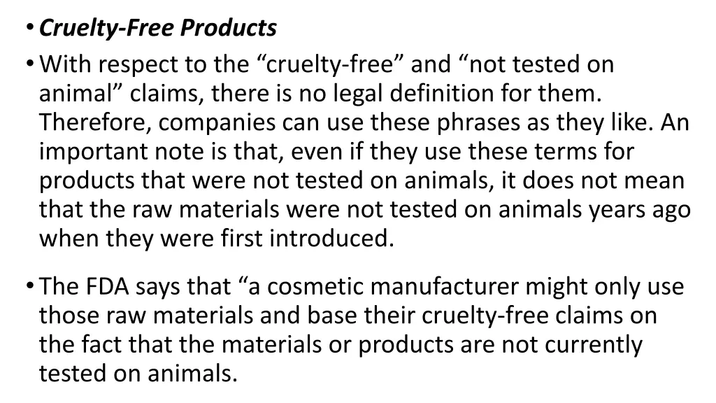 cruelty free products with respect to the cruelty