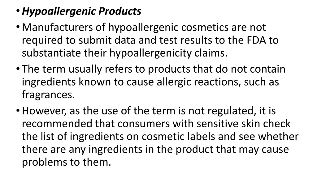 hypoallergenic products manufacturers