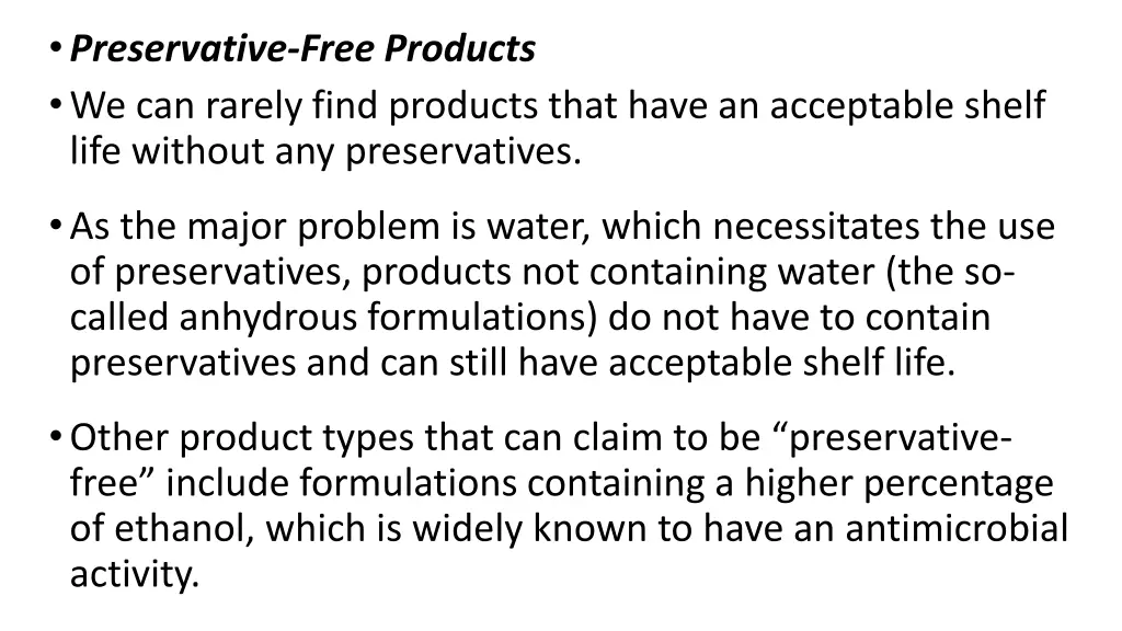 preservative free products we can rarely find