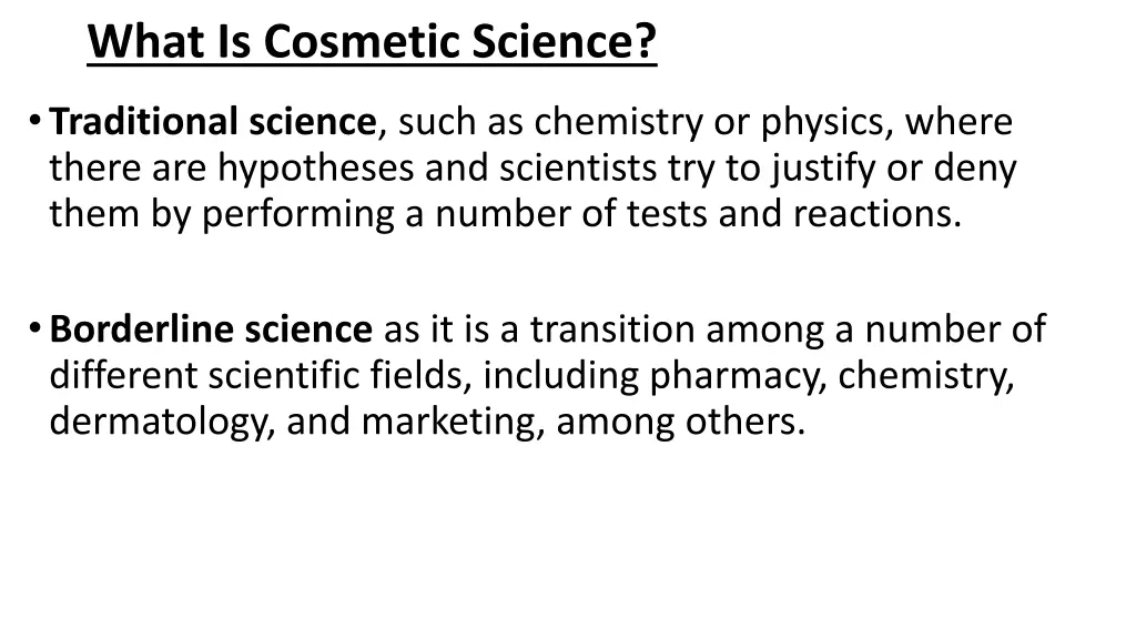 what is cosmetic science 1