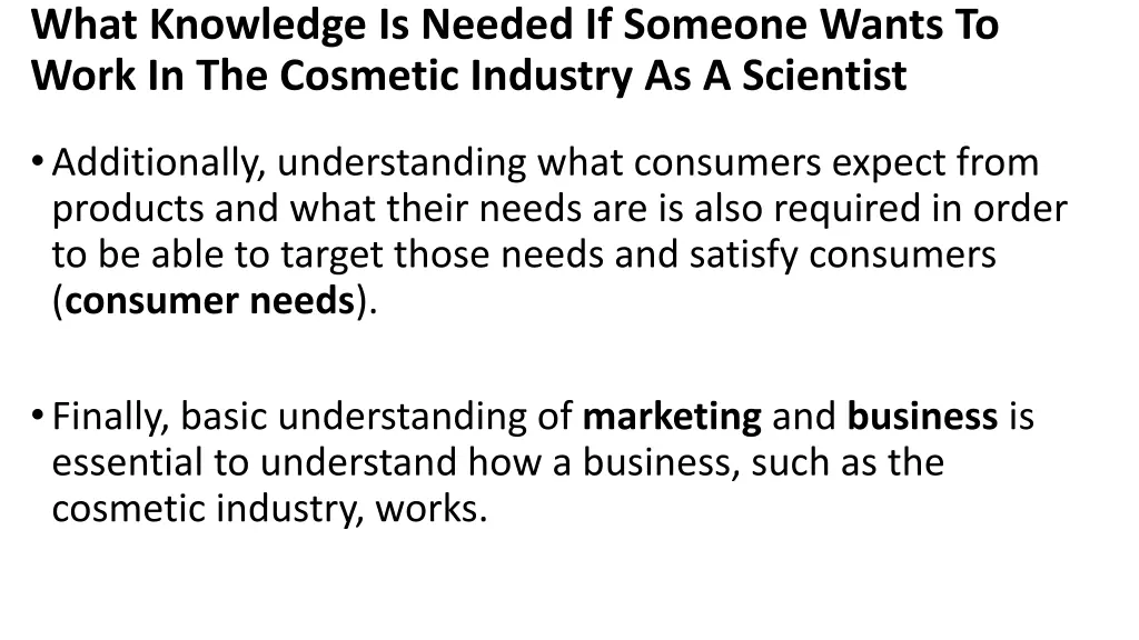 what knowledge is needed if someone wants to work 3