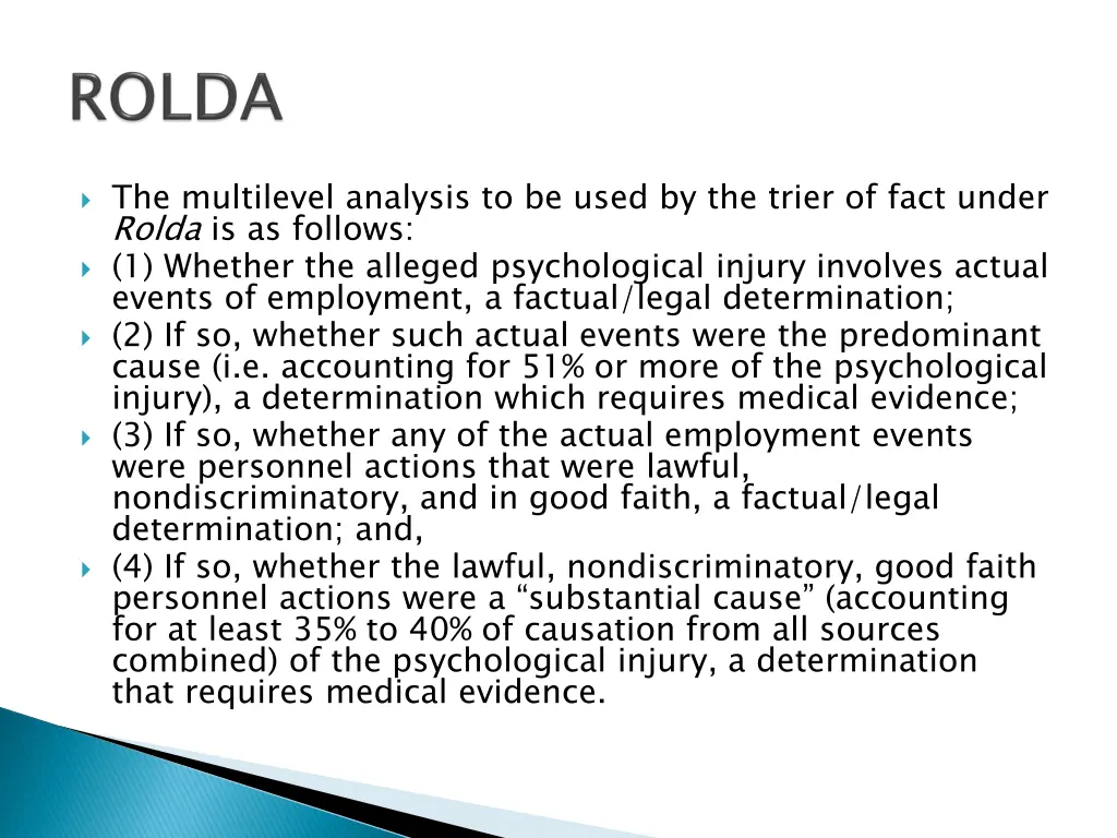 the multilevel analysis to be used by the trier