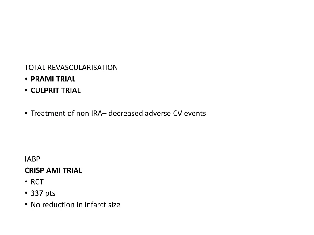 total revascularisation prami trial culprit trial