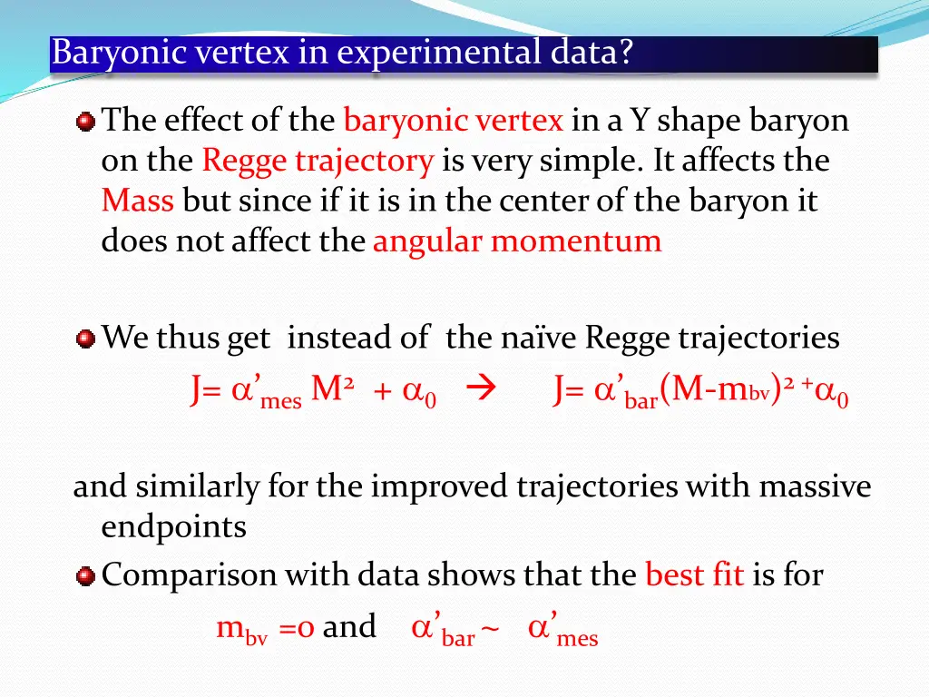 baryonic vertex in experimental data