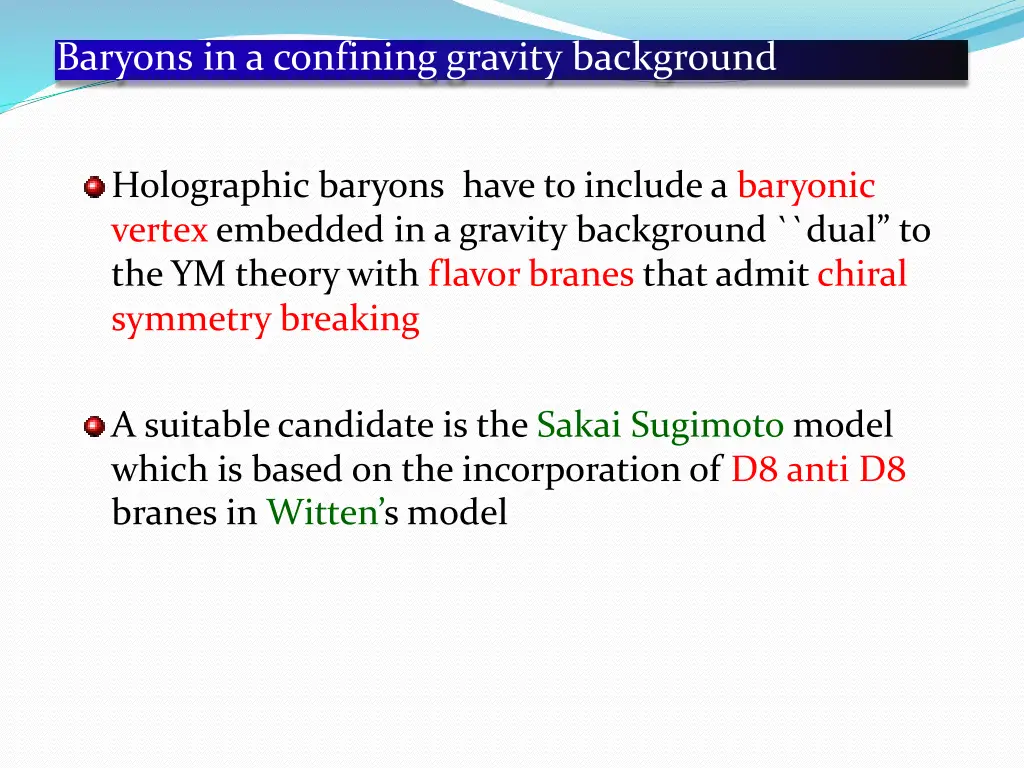 baryons in a confining gravity background