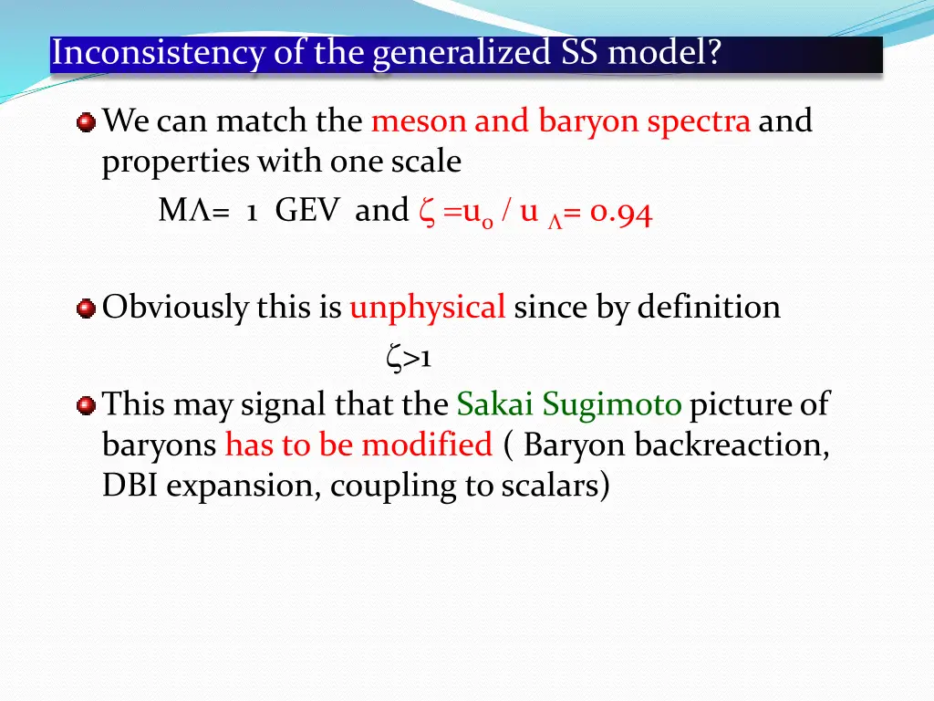 inconsistency of the generalized ss model