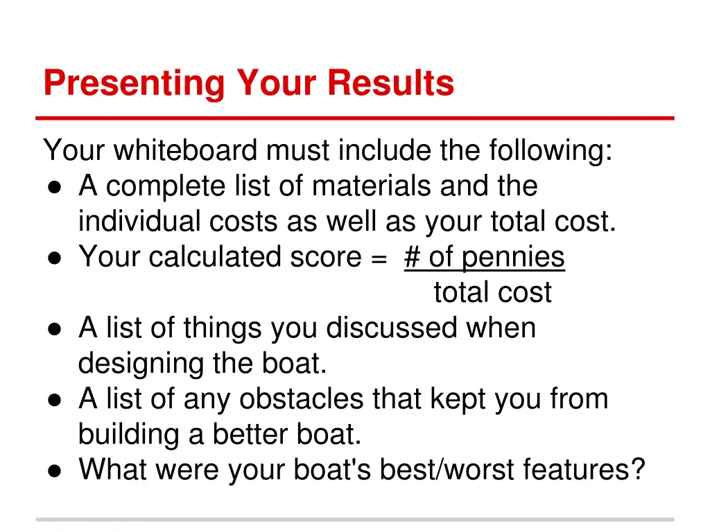 presenting your results