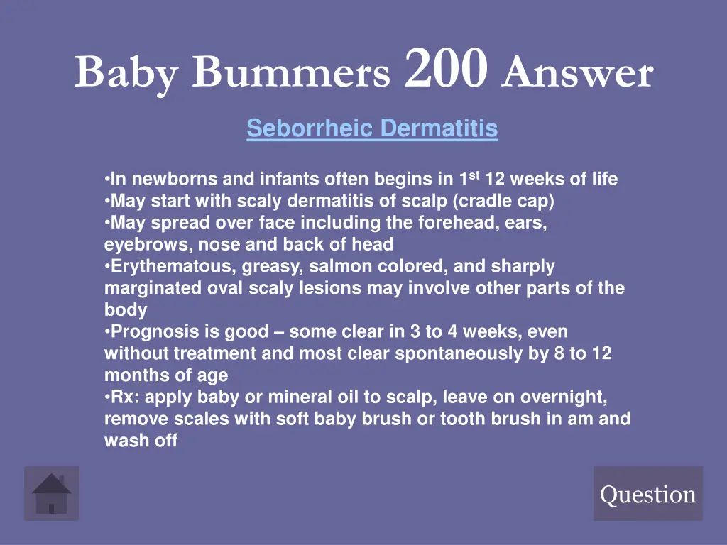 baby bummers 200 answer seborrheic dermatitis