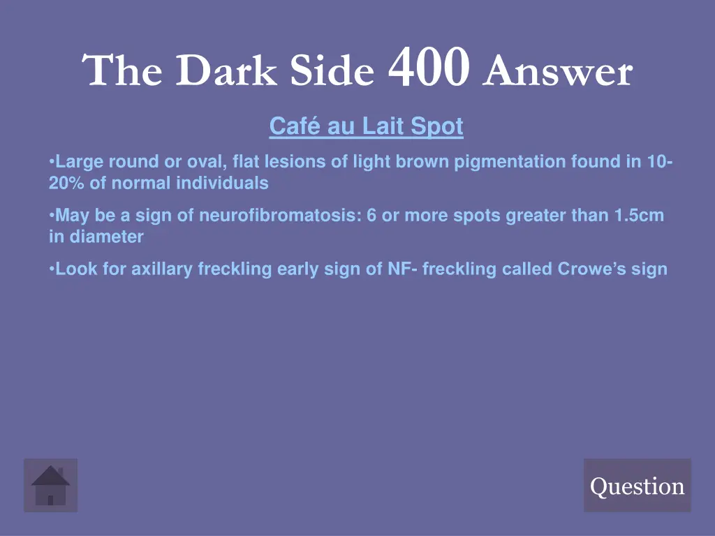 the dark side 400 answer caf au lait spot