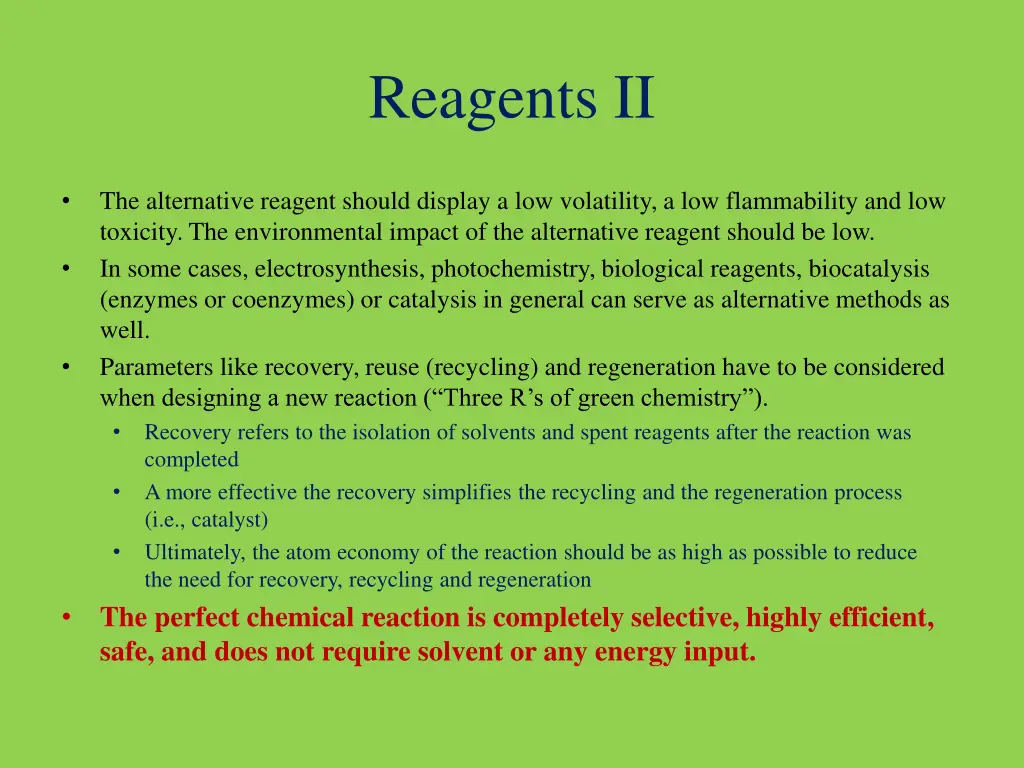 reagents ii