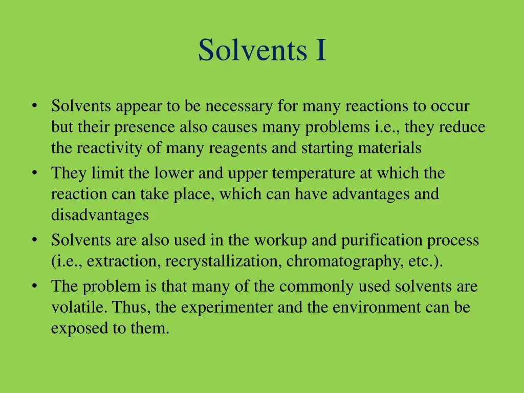 solvents i