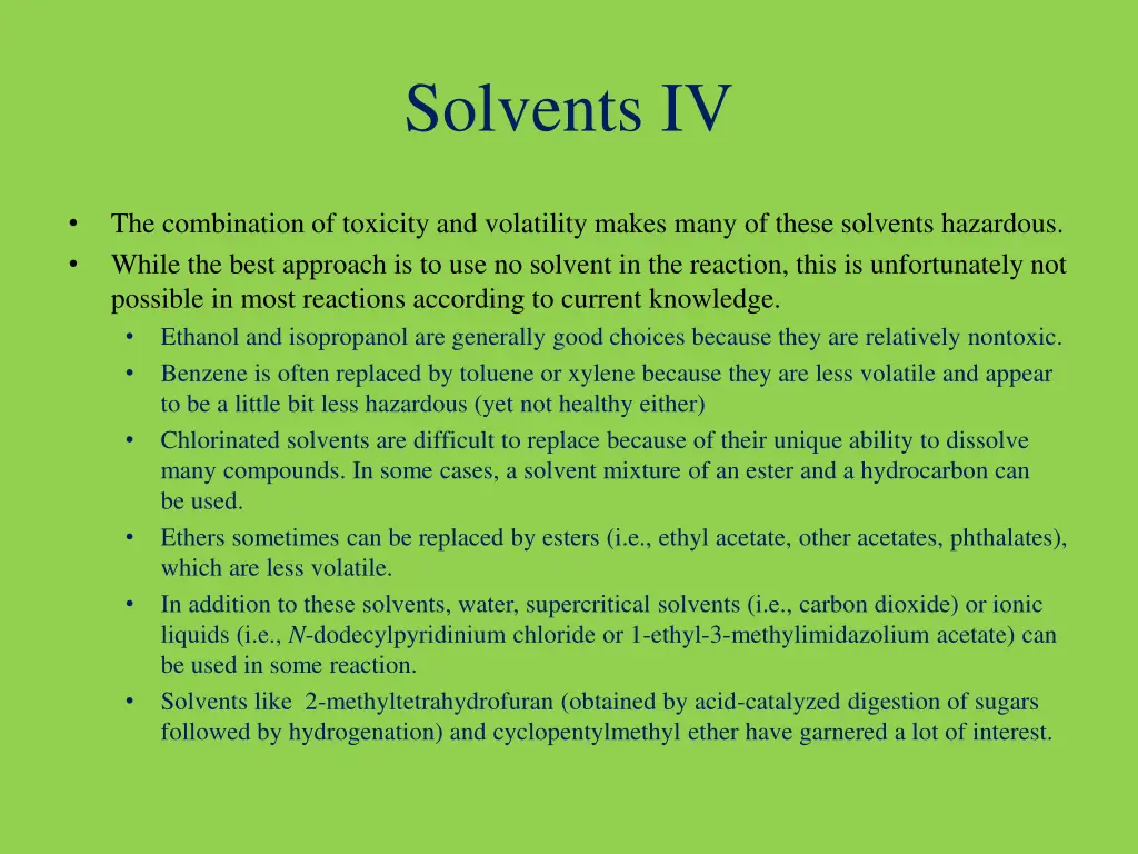 solvents iv