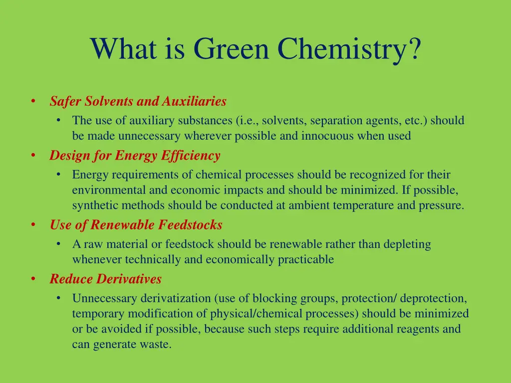 what is green chemistry 1