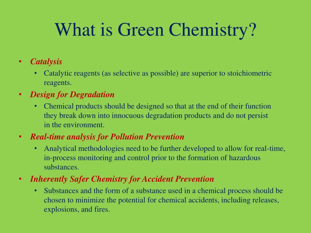 what is green chemistry 2