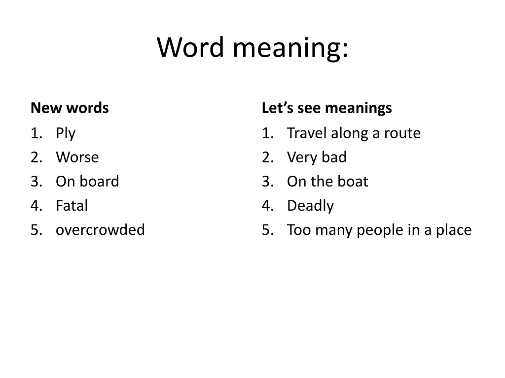 word meaning