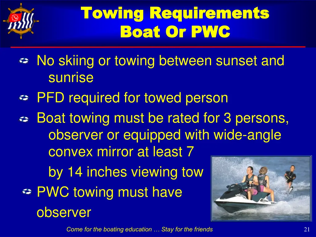 towing requirements towing requirements boat