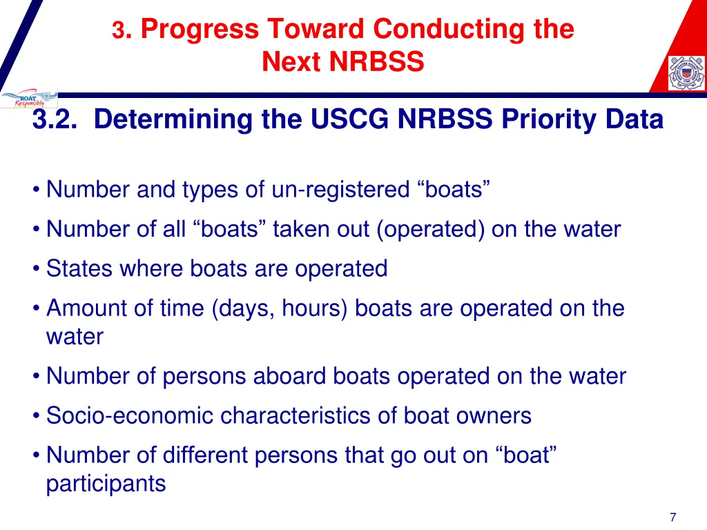 3 progress toward conducting the next nrbss 1