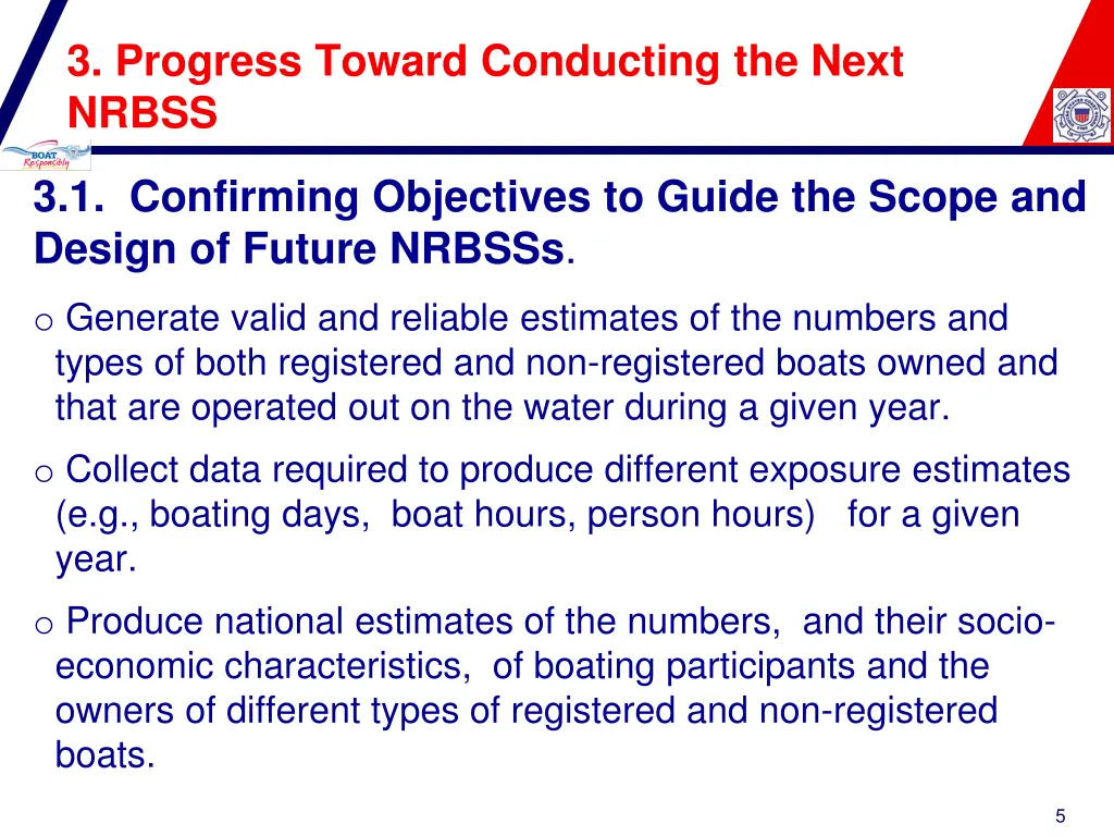 3 progress toward conducting the next nrbss