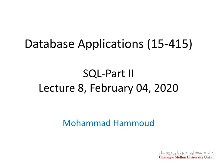 database applications 15 415