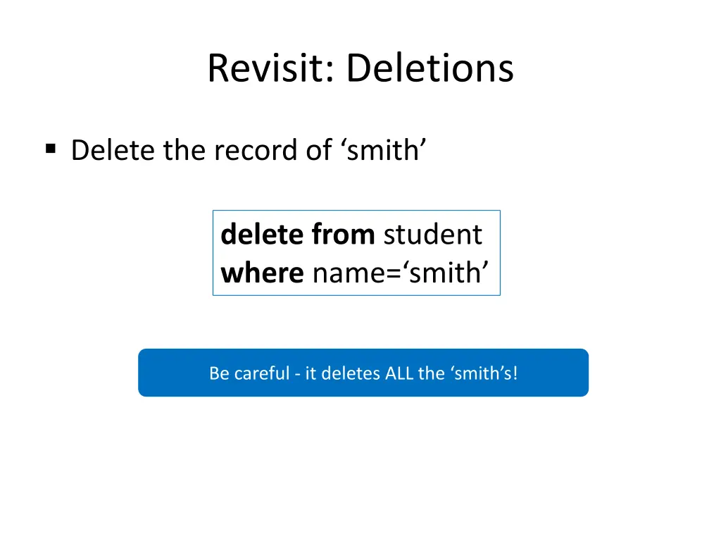 revisit deletions