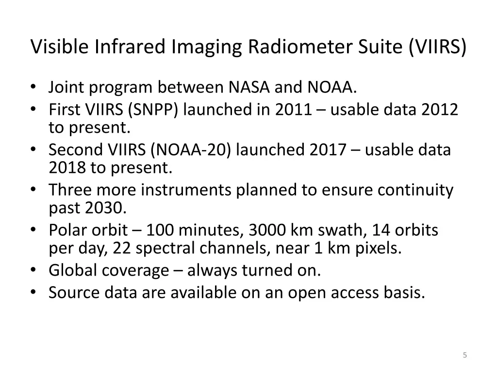 visible infrared imaging radiometer suite viirs