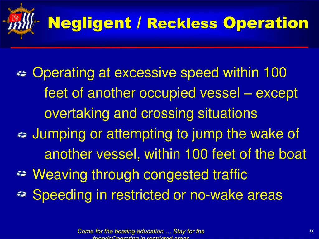 negligent reckless operation